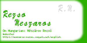 rezso meszaros business card
